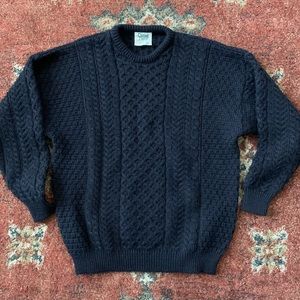 Carraig Donn Ireland Navy Fisherman wool sweater